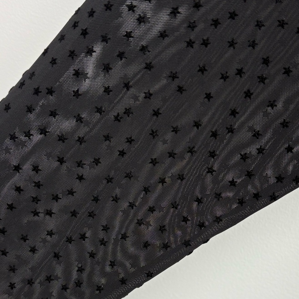 torrid Black Sheer Long Sleeve Mesh Top w/ Flocked Star design size 22/24 (3) - Picture 3 of 11